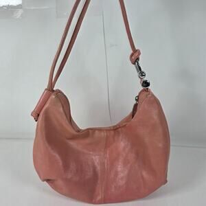 Hobo Beautiful Coral Salmon Flamingo pink leather bag Purse Shoulder Mini Y2K